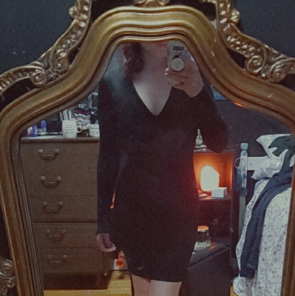 Open Back Black Dress
